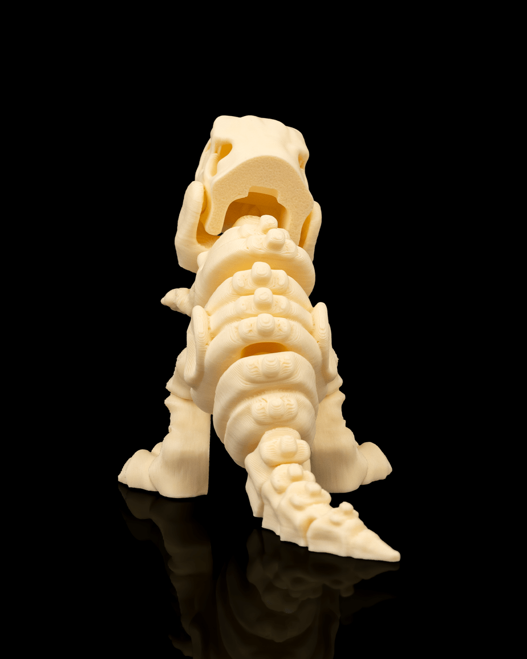 Articulated T-Rex Skeleton Figure: Poseable Dinosaur Desk Toy — 3D printed — view 4
