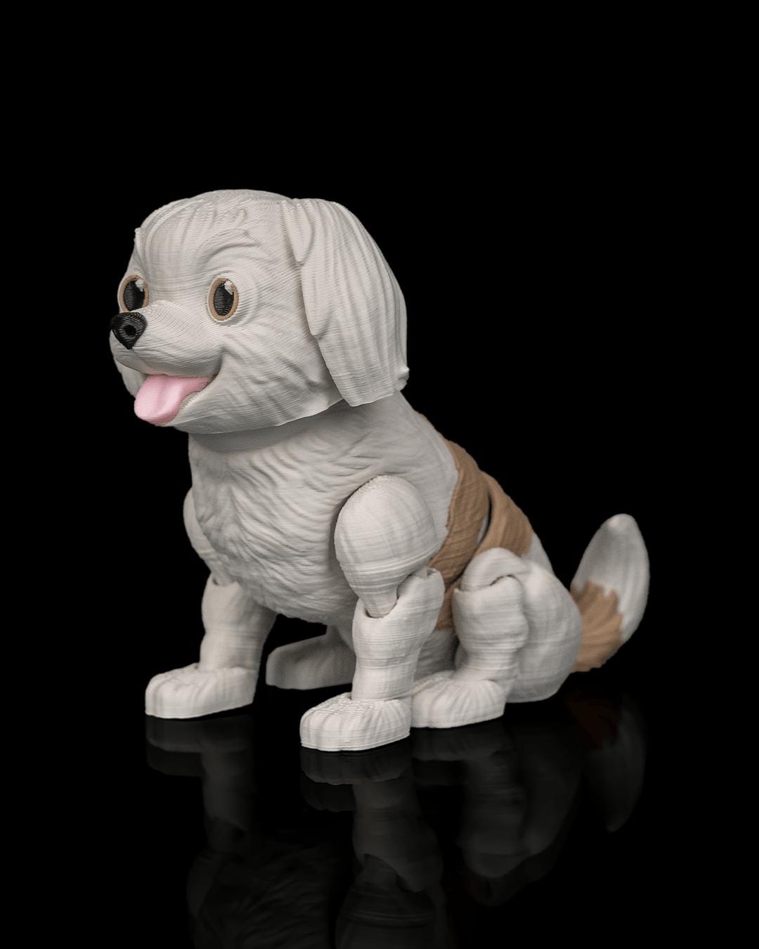 Articulated Shi TzuDog Toy: Princess, Desk Companion, Dog Lover Gift