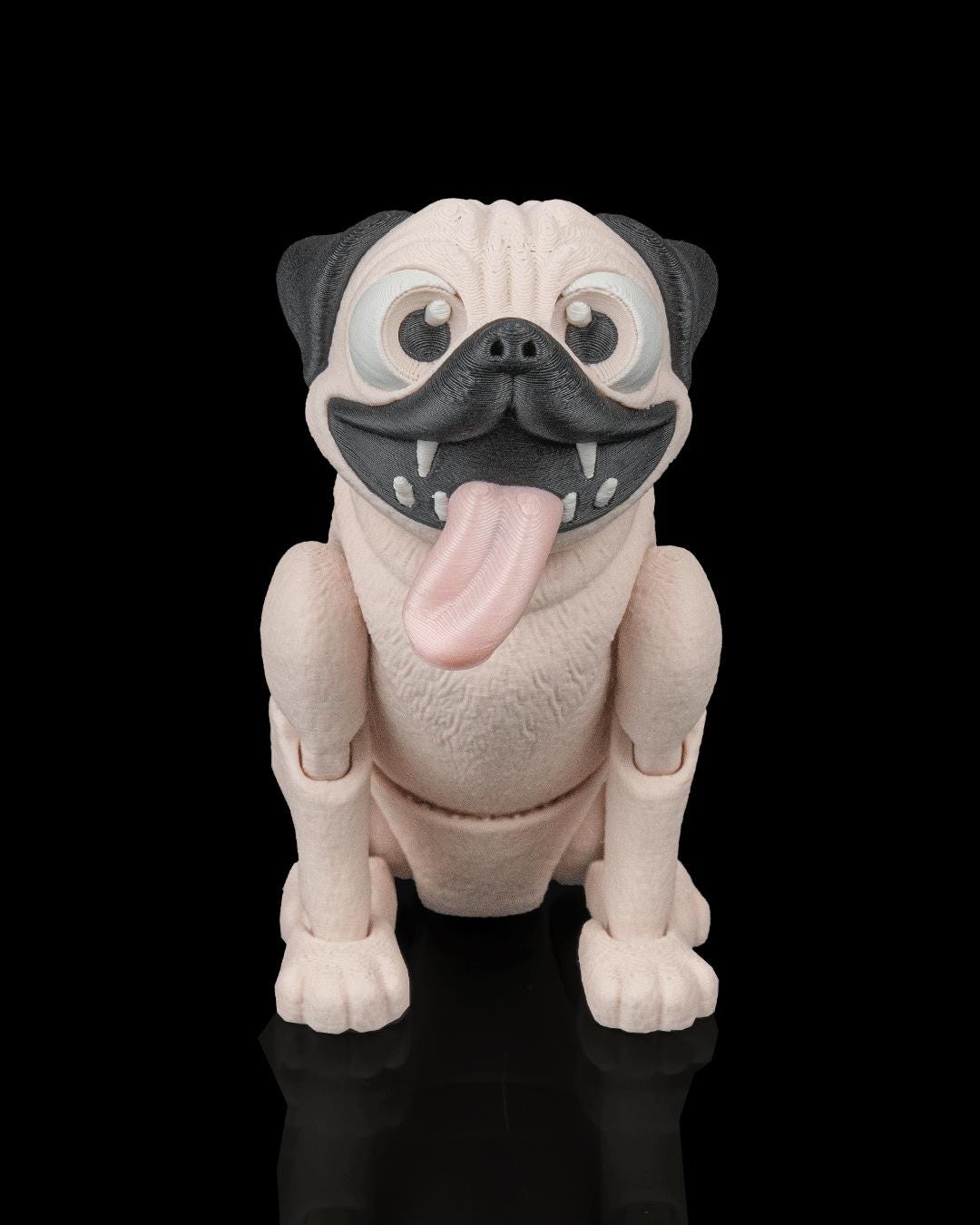 Articulated Pug Figurine: Peanut the Pug Desk Toy, Dog Lover Gift