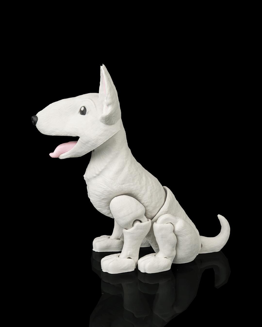 Articulated Bull Terrier Dog Toy: Poseable Desk Buddy, Dog Lover Collectible