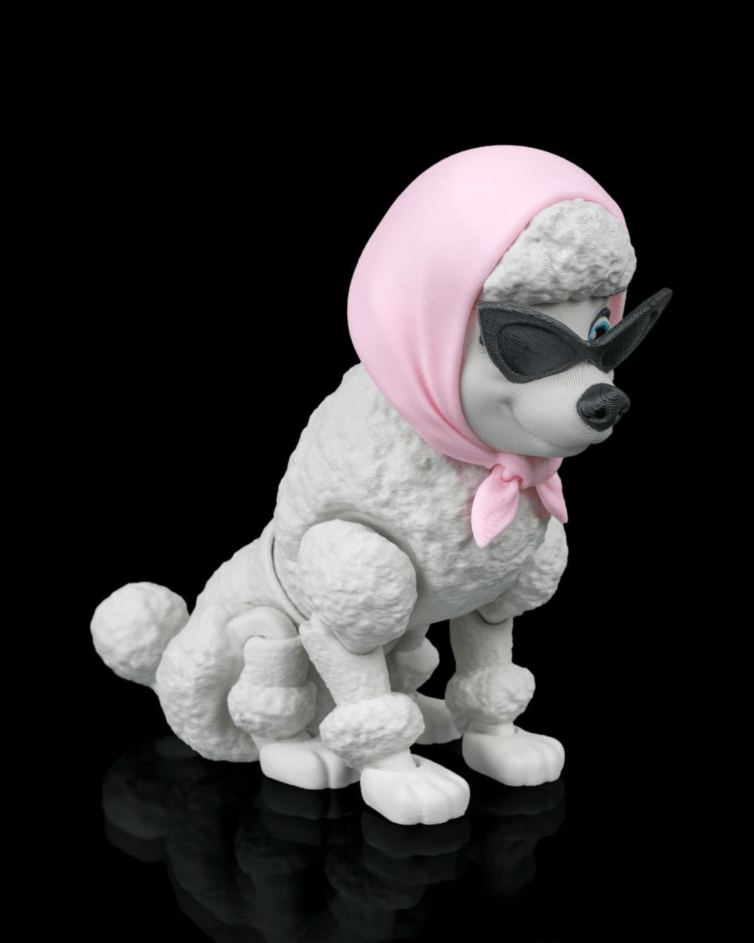 Articulated Poodle Figurine: Barbara, Desk Companion, Dog Lover Gift