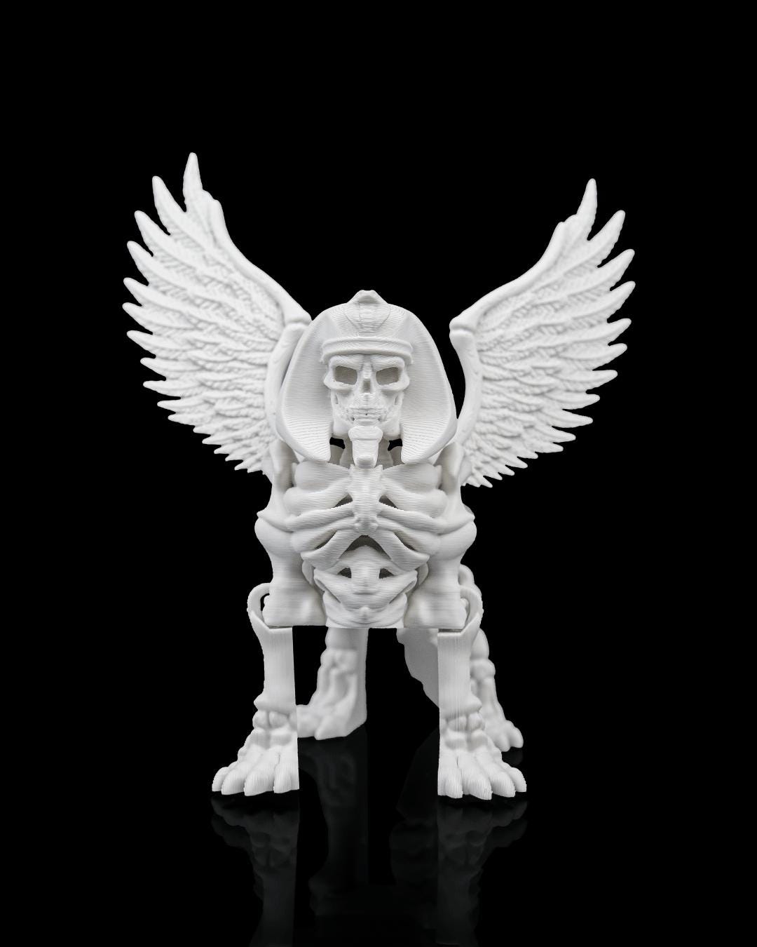 Articulated Sphynix Skeleton Figure: Mythic Labyrinth Collectible, Fantasy Desk Toy