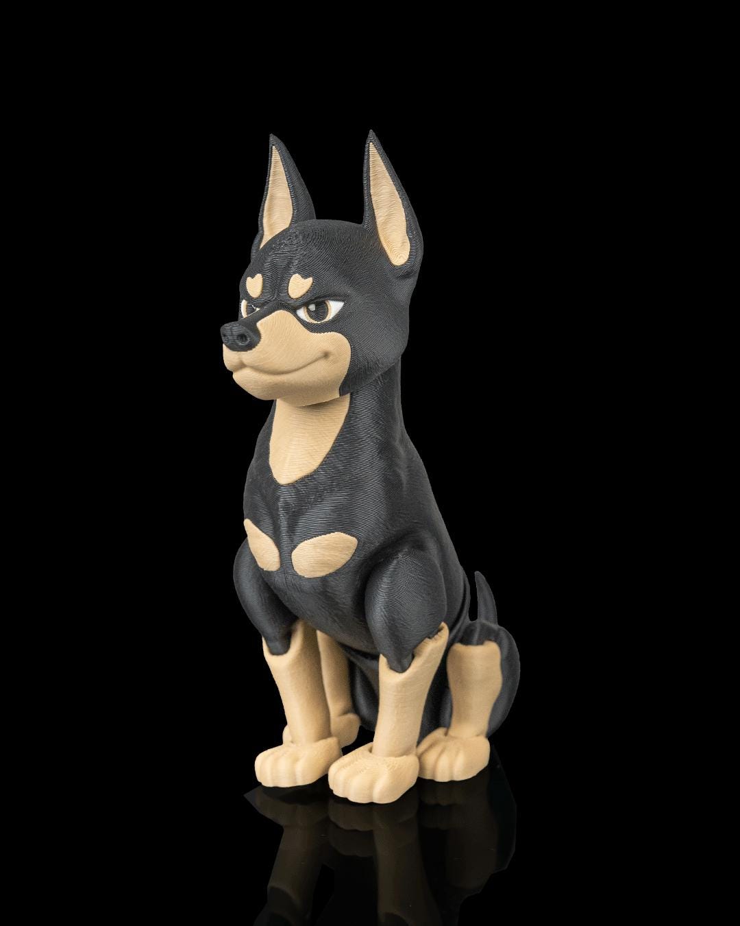 Articulated Doberman Dog Figure: Sleek, Loyal Desk Companion, Dog Lover Gift