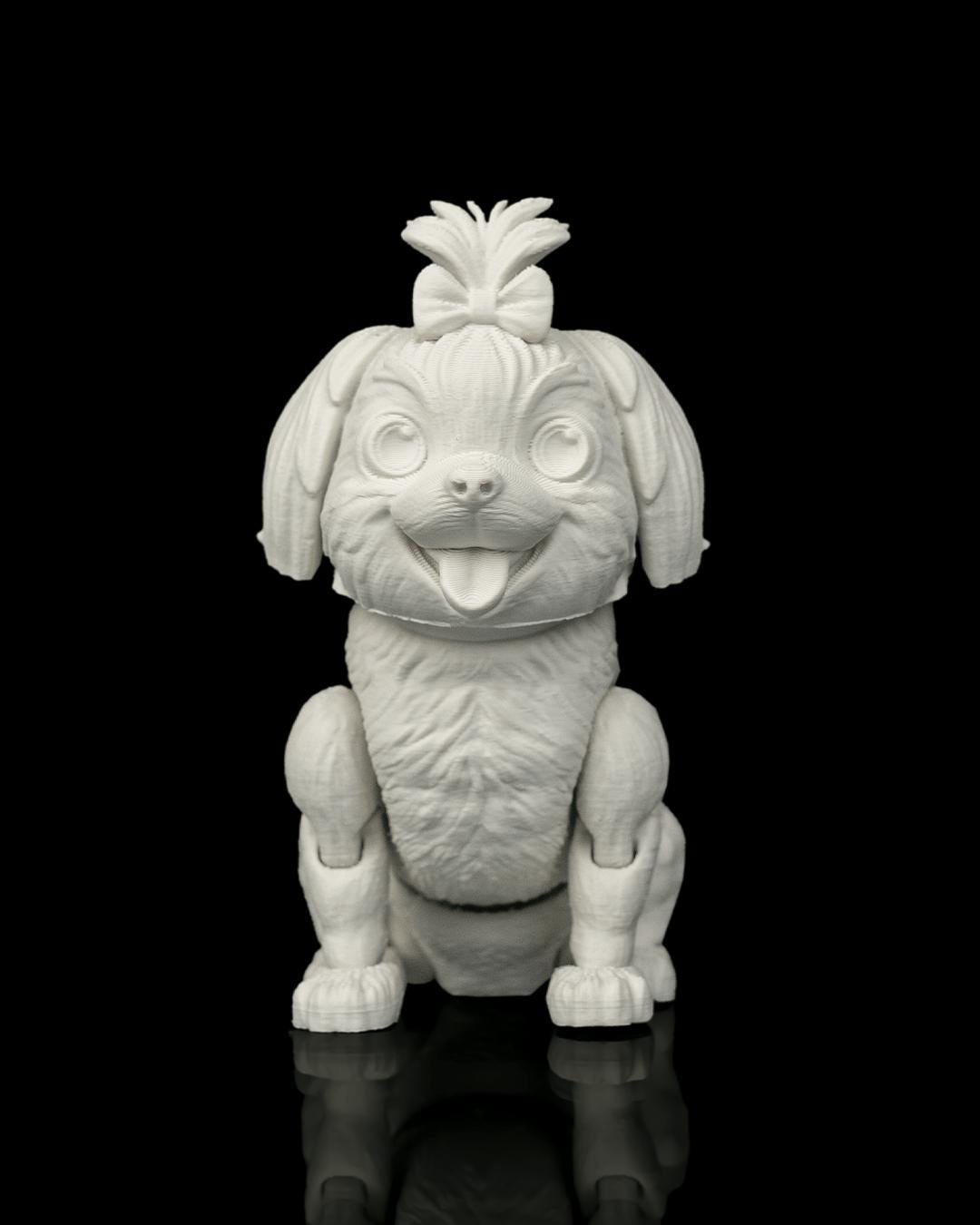 Articulated Shi TzuDog Toy: Princess, Desk Companion, Dog Lover Gift