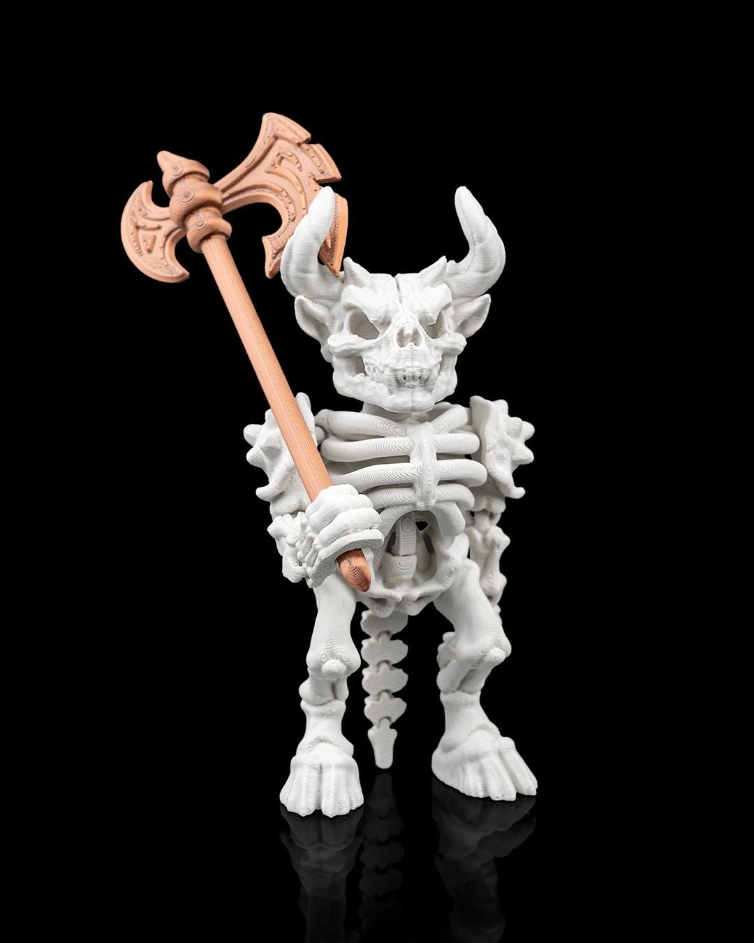 Articulated Minotaur Skeleton Figure: Mythic Labyrinth Collectible, Fantasy Desk Toy