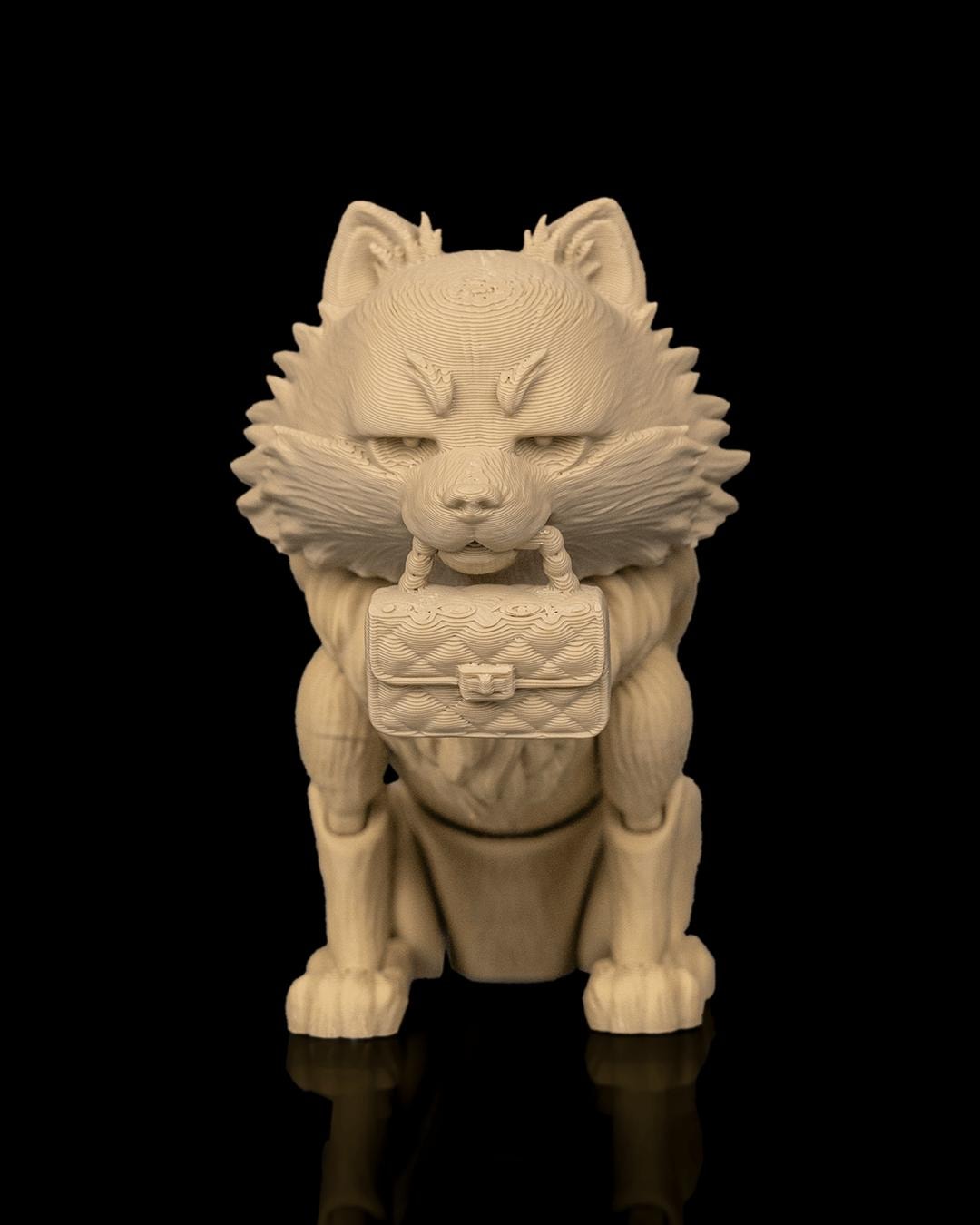 Articulated Pomeranian Dog Toy: Luna, Desk Companion, Dog Lover Gift