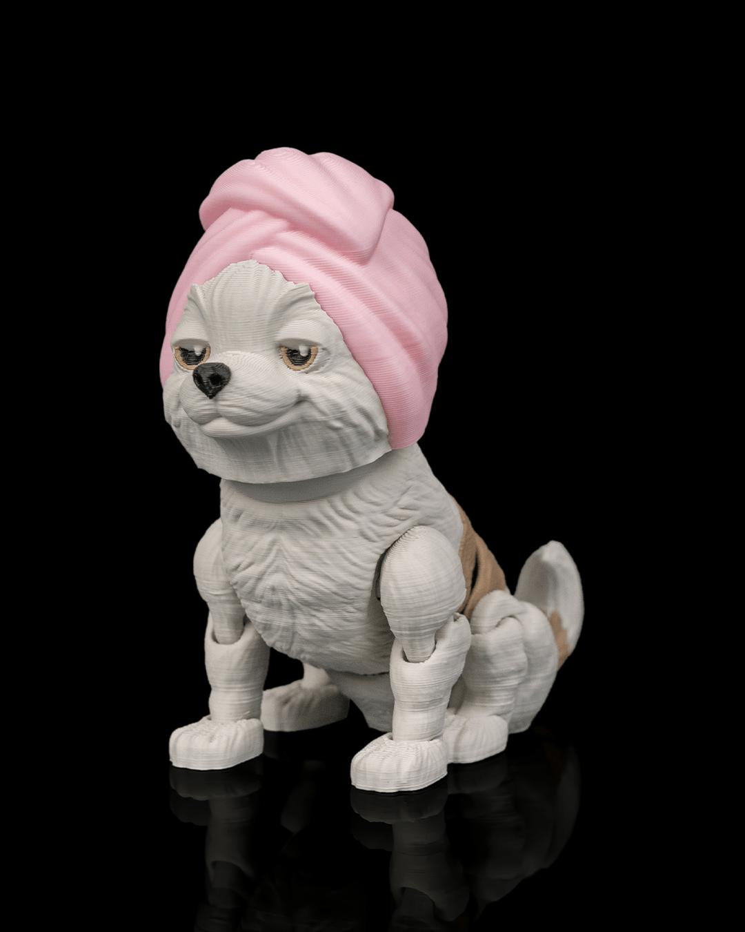 Articulated Shi TzuDog Toy: Princess, Desk Companion, Dog Lover Gift