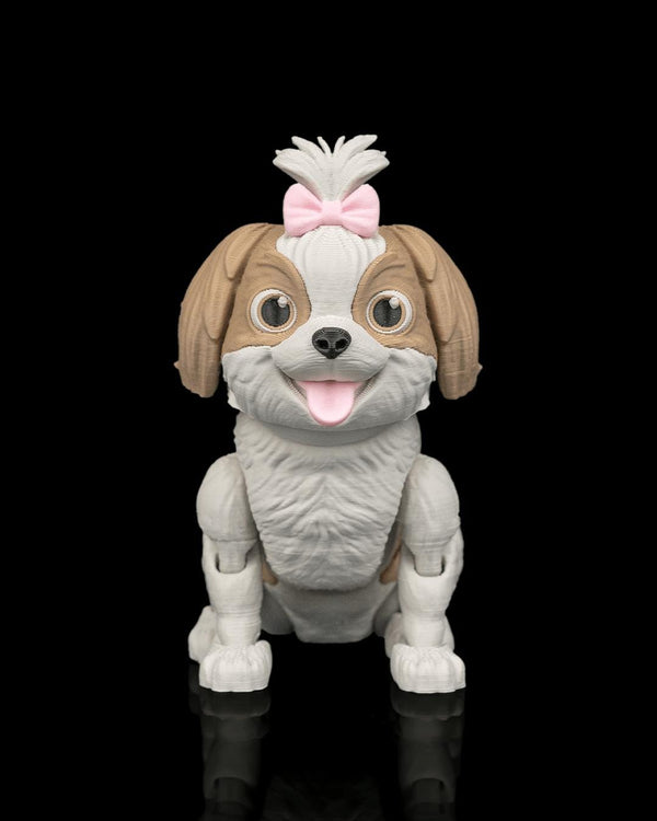 Articulated Shi TzuDog Toy: Princess, Desk Companion, Dog Lover Gift
