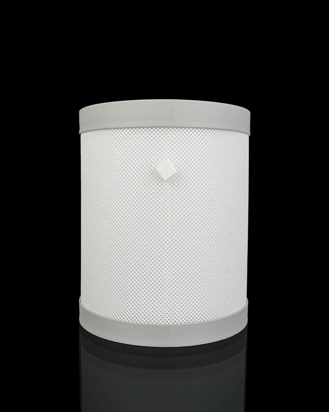 Memo Tower — a 3D-printed table lamp and desk organizer — lit and glowing