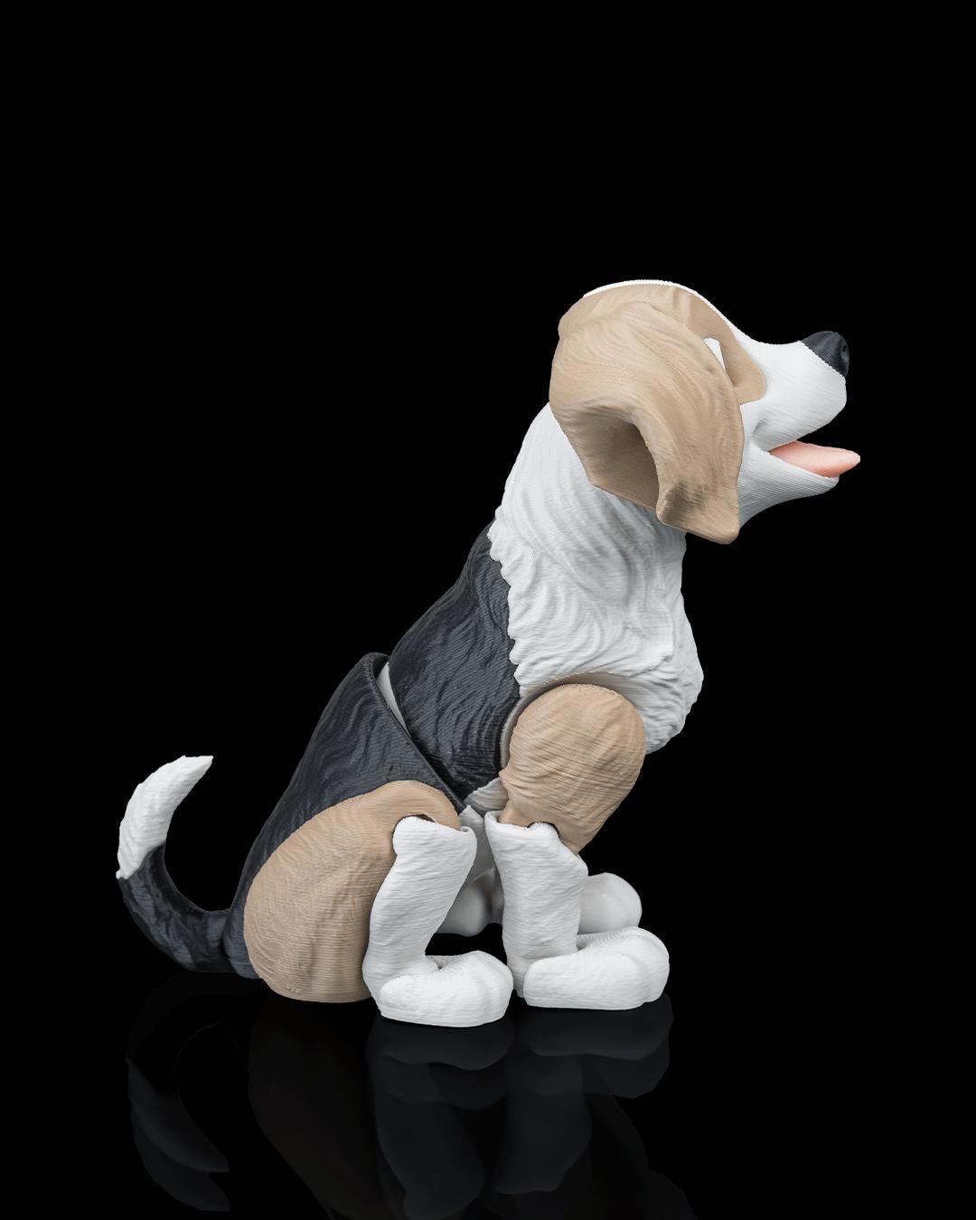 Articulated Beagle Dog Toy: Milo, Lifelike Poseable Desk Buddy, Dog Lover Gift