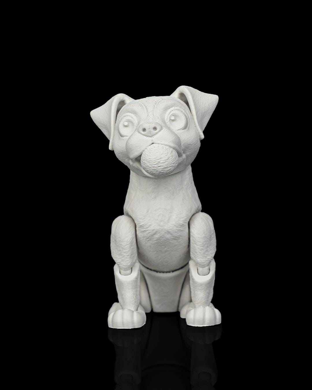 Articulated Boxer Dog Collectible: Apollo with Ball Desk Companion
