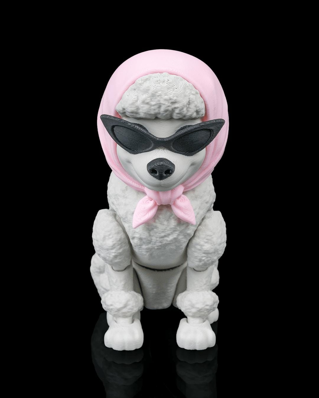 Articulated Poodle Figurine: Barbara, Desk Companion, Dog Lover Gift