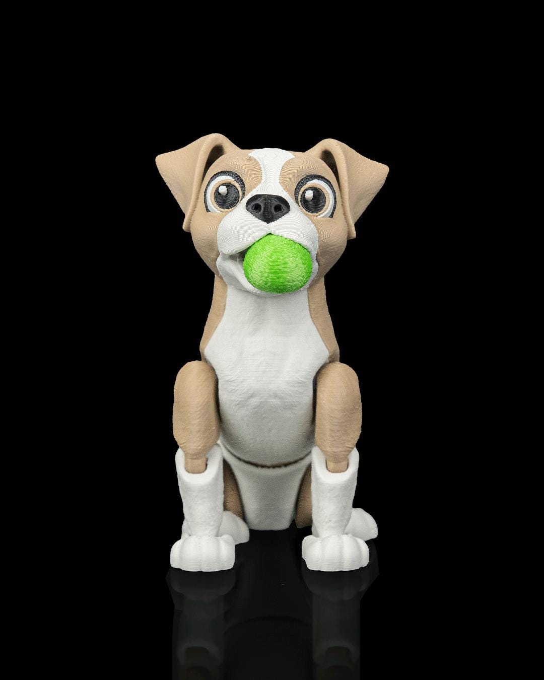 Articulated Boxer Dog Collectible: Apollo with Ball Desk Companion