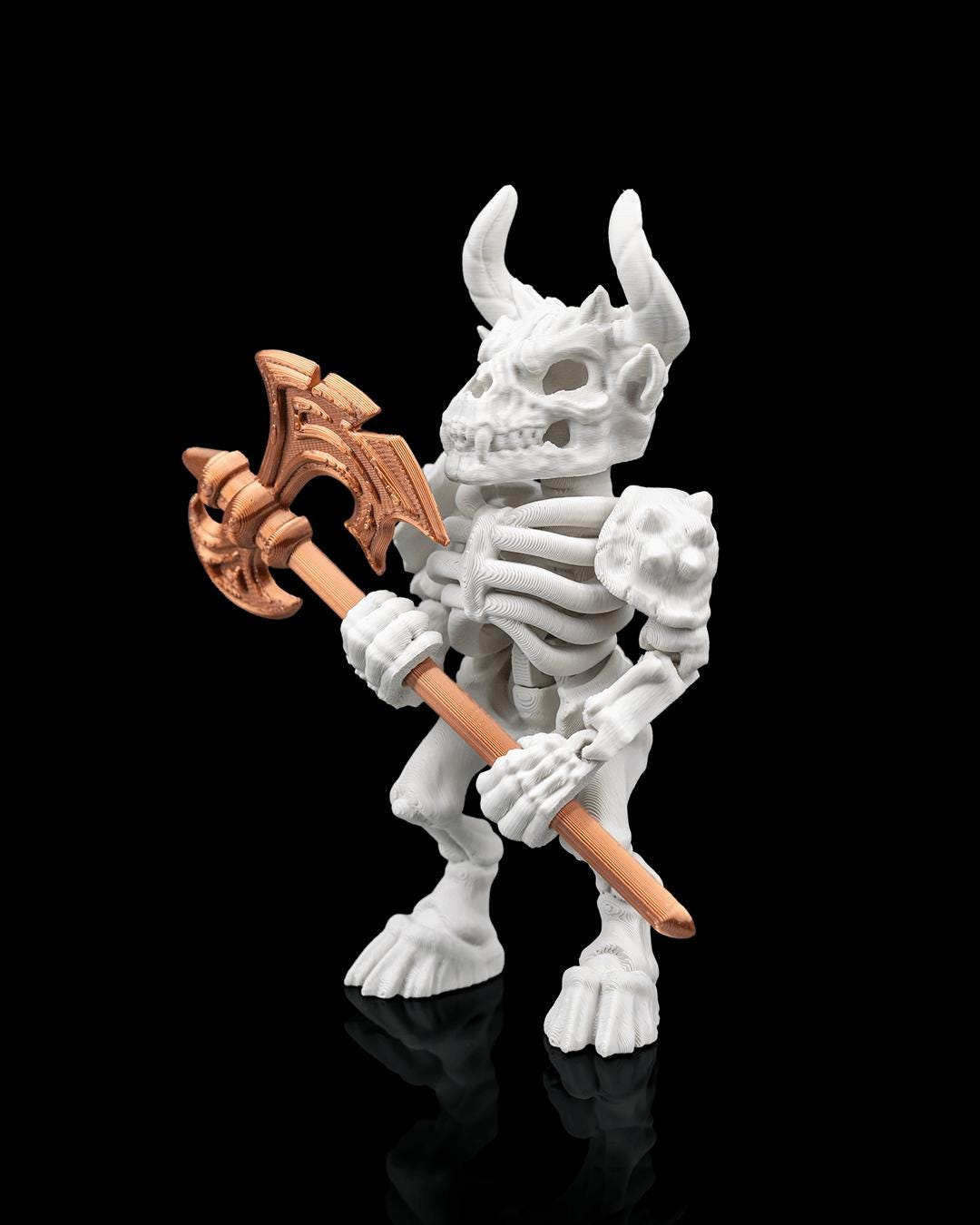 Articulated Minotaur Skeleton Figure: Mythic Labyrinth Collectible, Fantasy Desk Toy