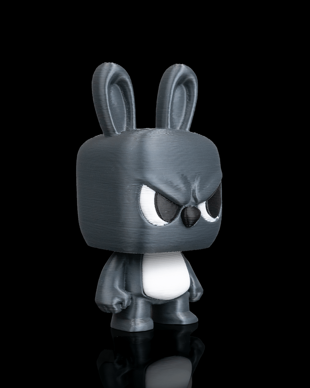 Anty Bunny articulated 3D-printed collectible keyring — side profile