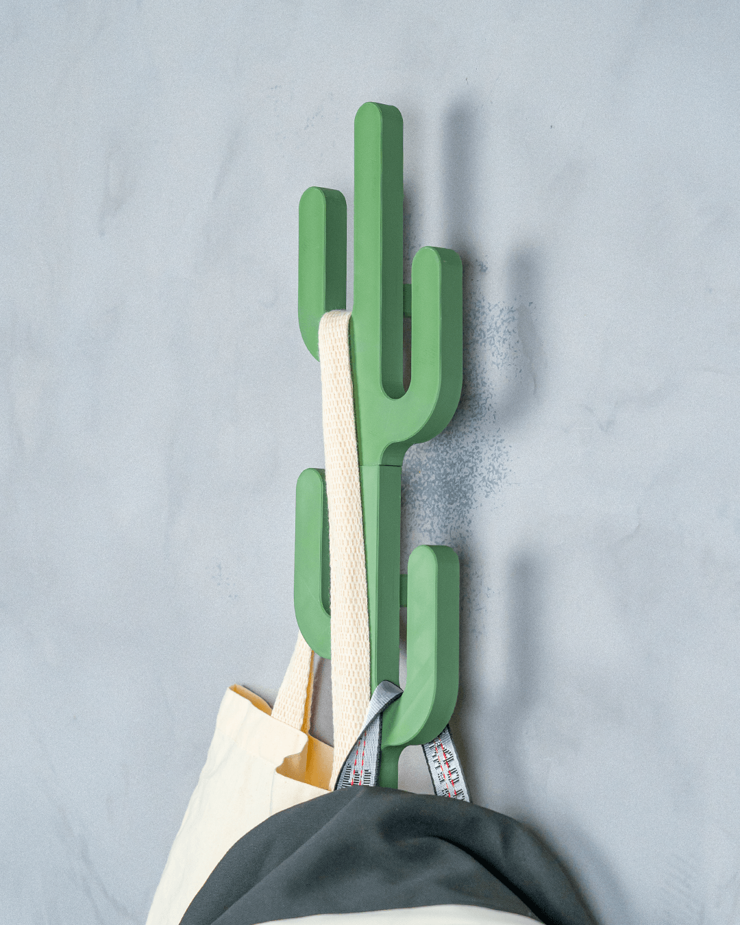 Desert Hook — a 3D-printed cactus wall hook — close-up detail