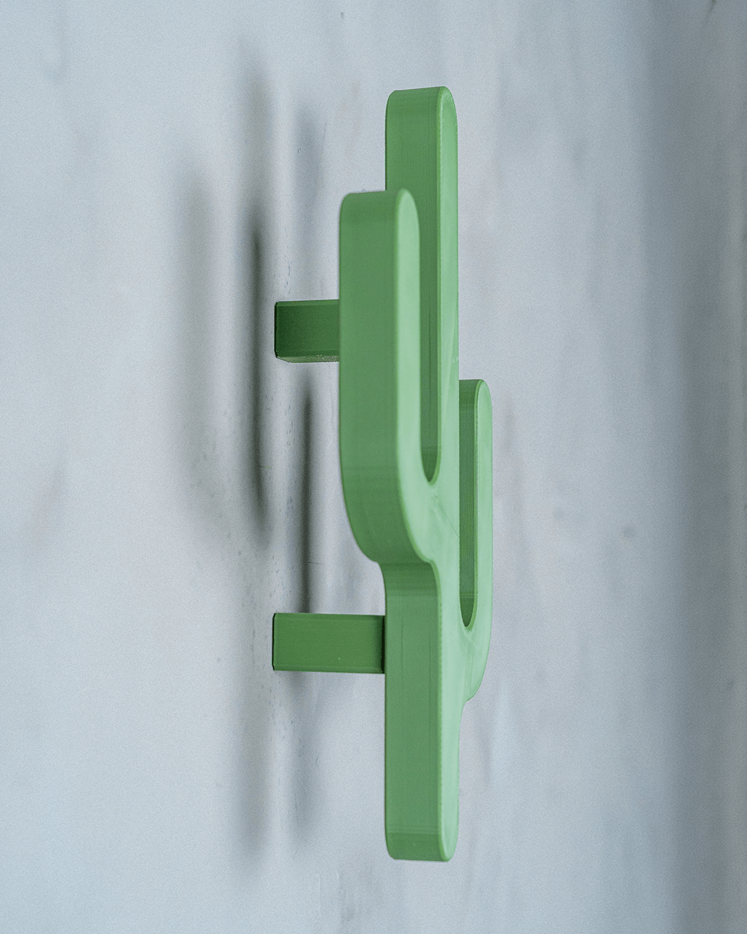 Desert Hook — a 3D-printed cactus wall hook — three-quarter angle