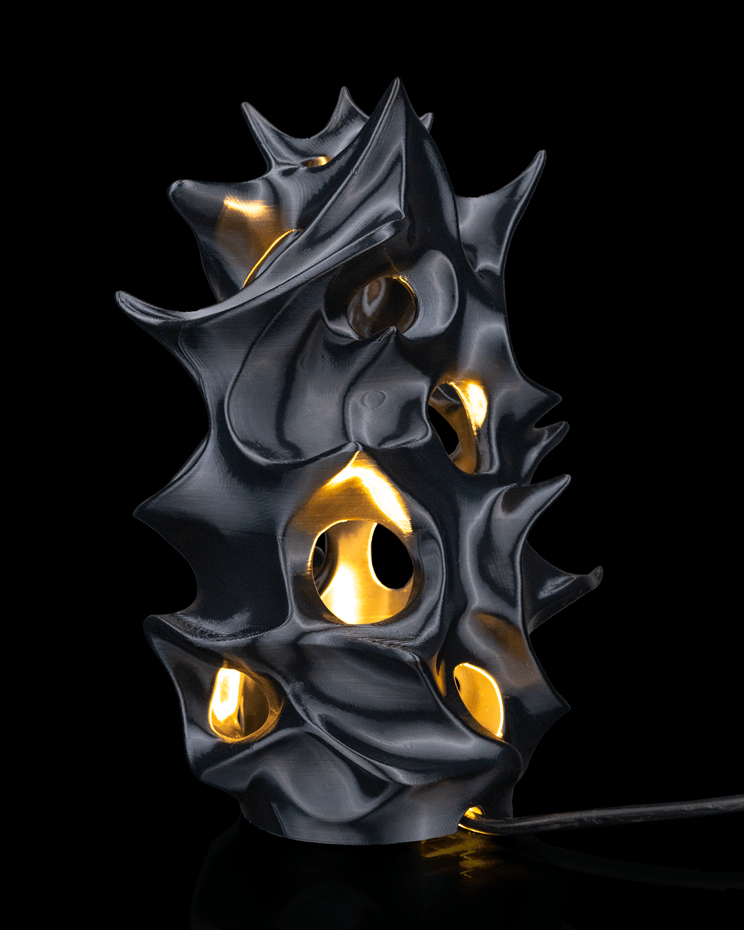 Living Core Table Lamp — sculptural 3D-printed ambient table lamp (view 3)