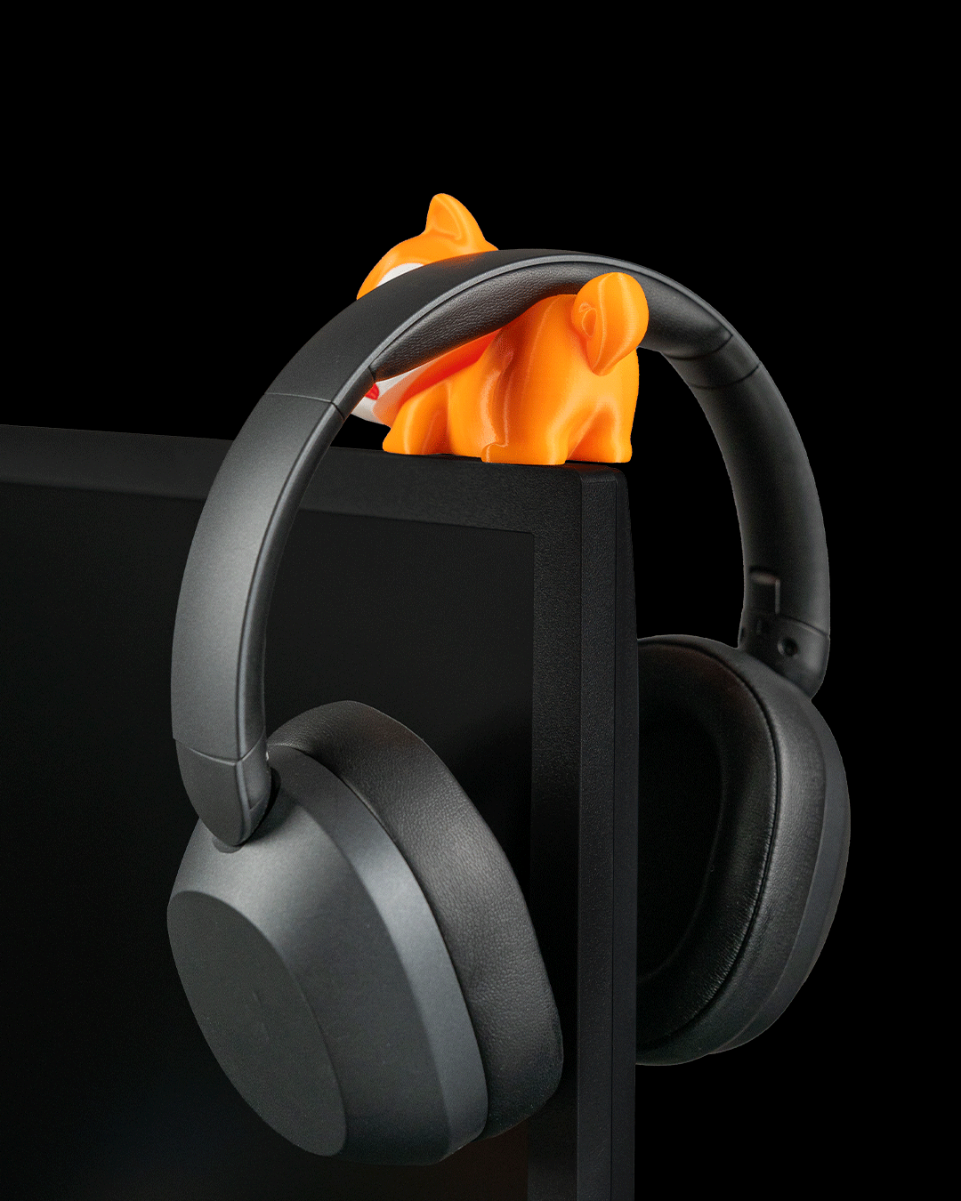 Loyal Squire — a 3D-printed fox headphone perch — side profile