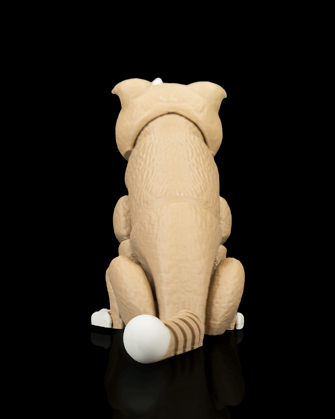 Articulated 3D-printed Scottish Fold cat Mochi — poseable desk figurine (view 3)