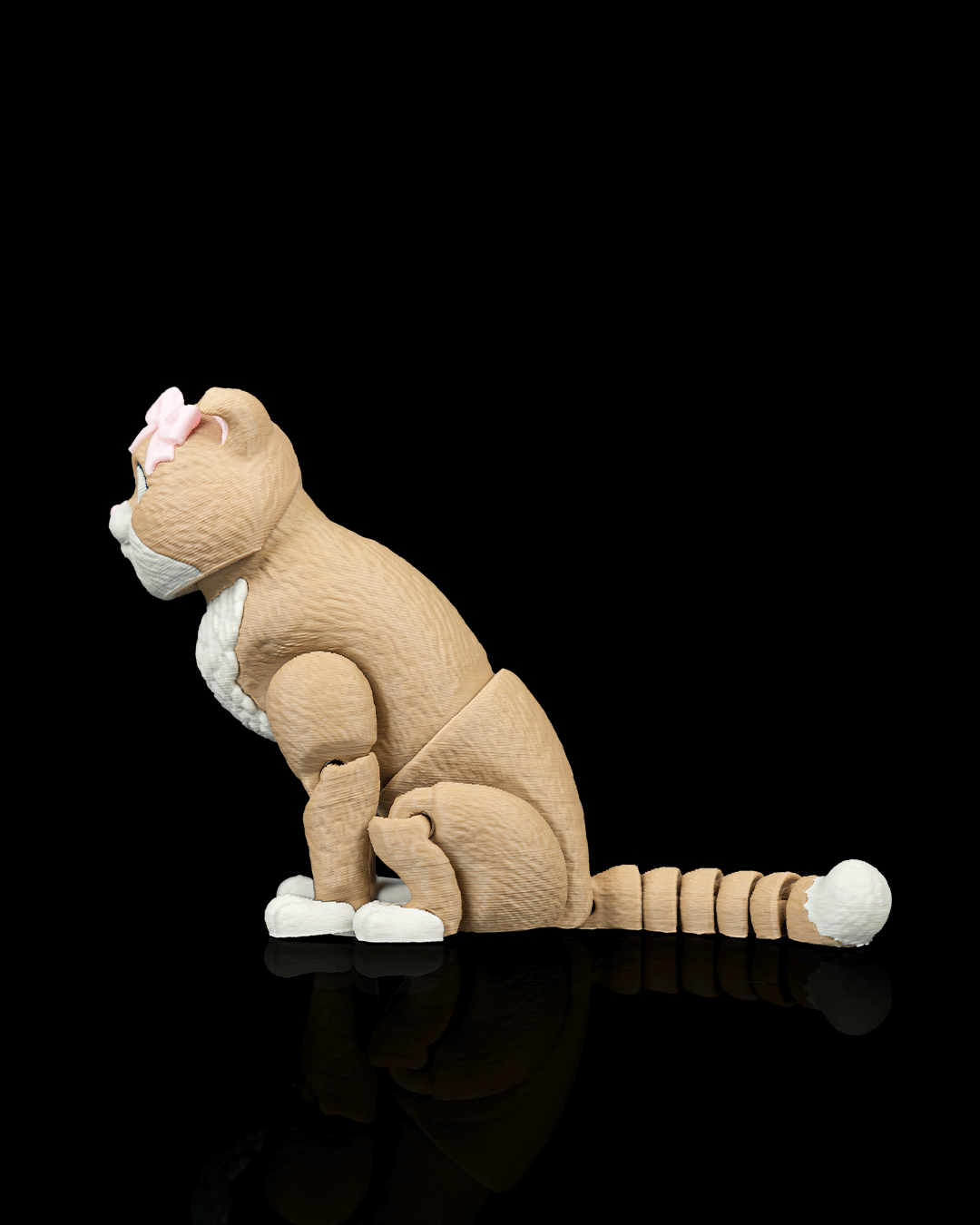 Articulated 3D-printed Scottish Fold cat Mochi — poseable desk figurine (view 4)