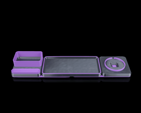 Office Plus Kit — a modular 3D-printed desk organizer set — front view