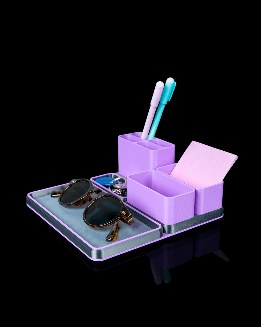 Office Pro Kit — a modular 3D-printed desk organizer set — close-up detail
