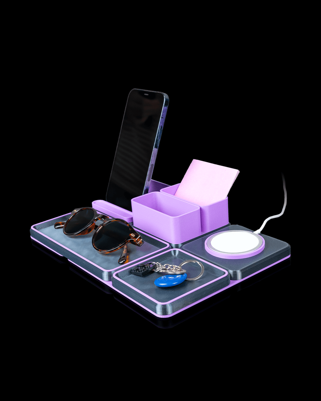 Office Ultimate Kit — a complete 3D-printed desk organizer set — side profile
