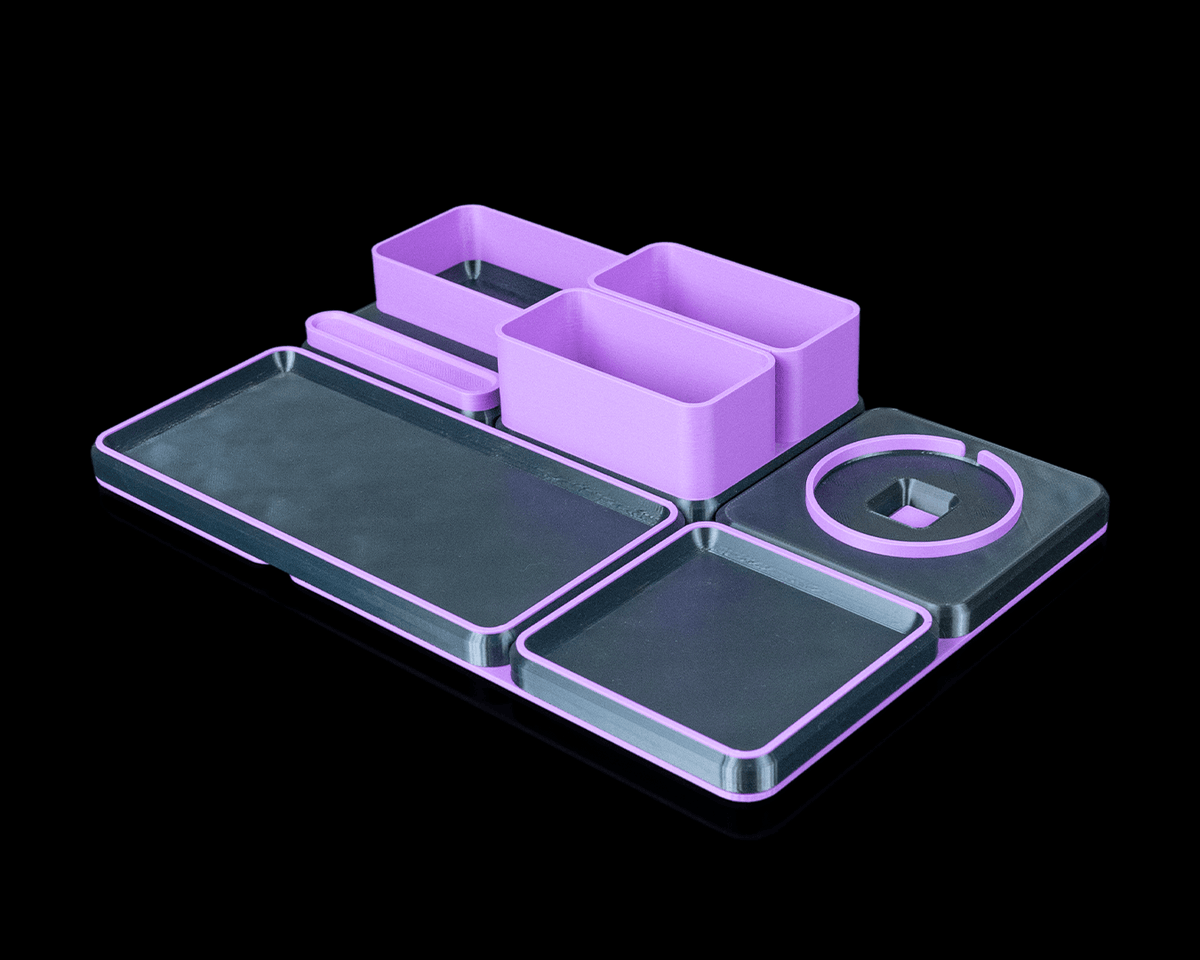 Office Ultimate Kit — a complete 3D-printed desk organizer set — organizer modules in use