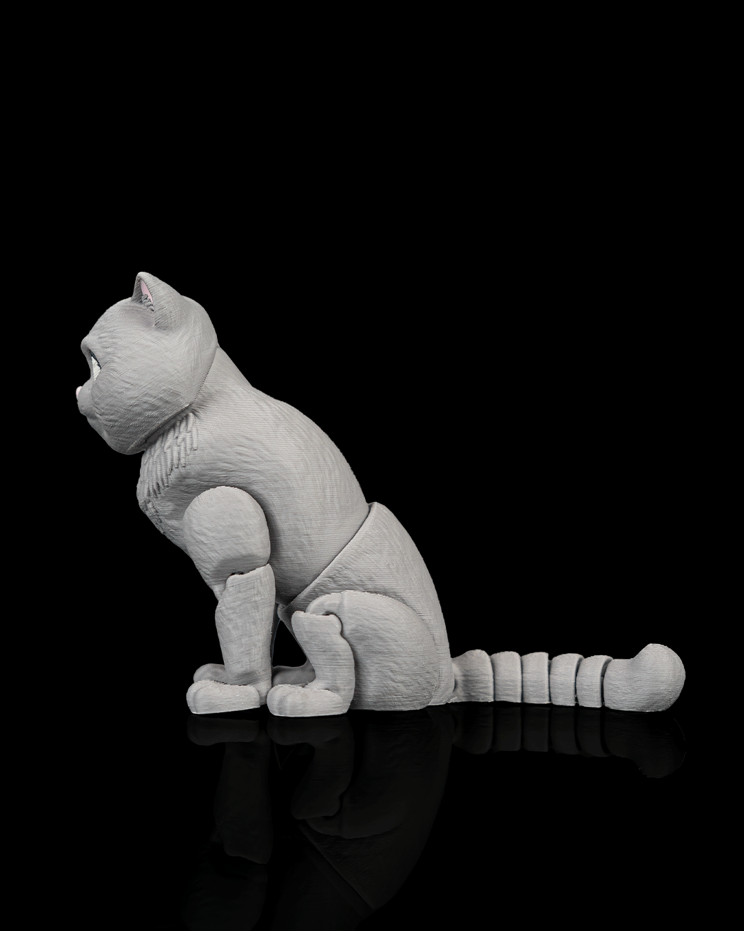 Articulated Short Hair Cat Toy: Oliver, Desk Companion, Cat Lover Gift