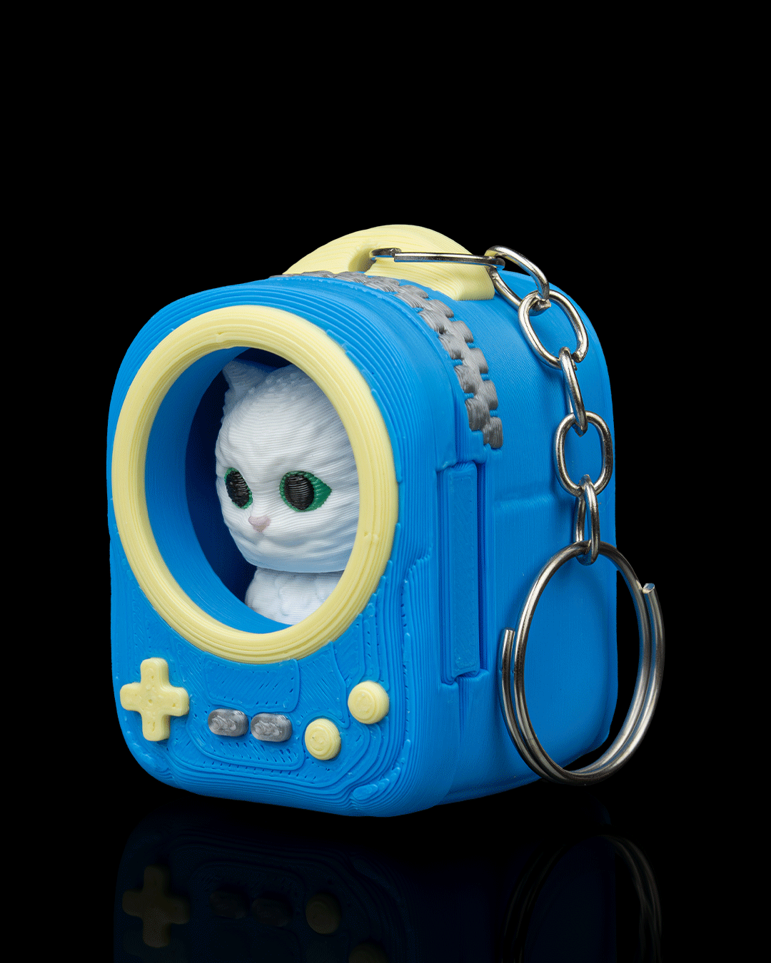 Player Pack: Turkish Angora Cat Carrier Keyring Charm