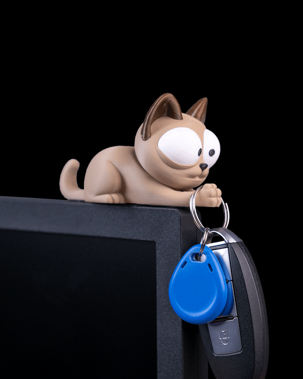 Purrsonal Assistant — a 3D-printed cat key holder — front view