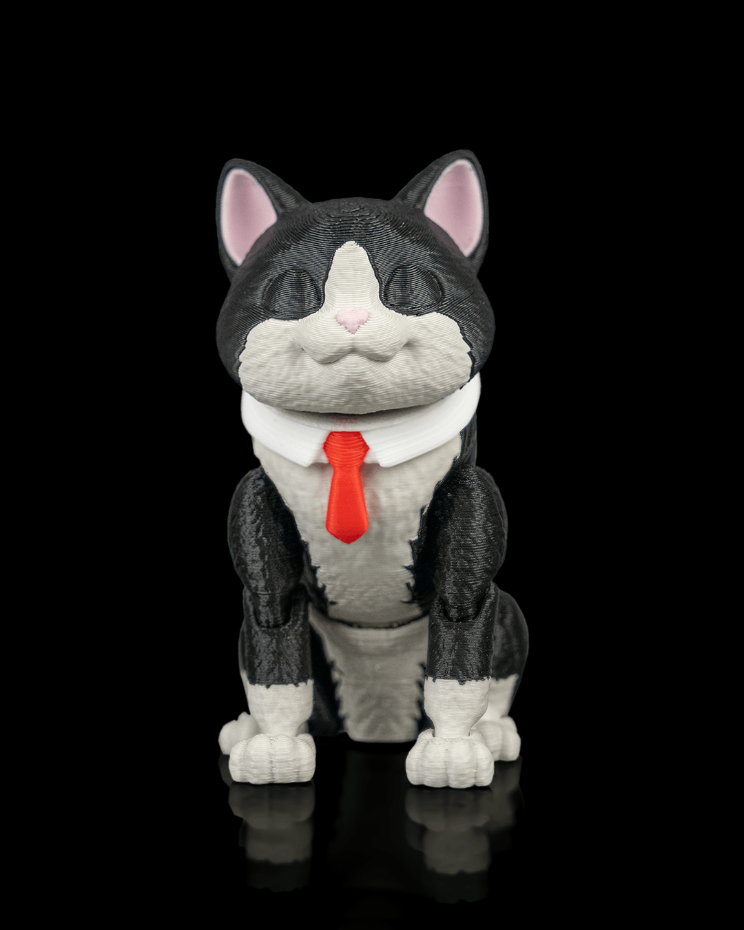 Articulated 3D-printed cat Romeo — poseable desk figurine (view 2)