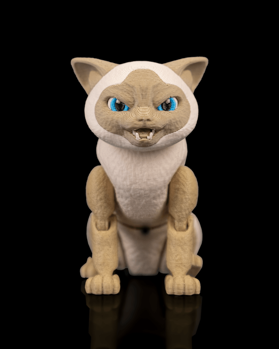 Articulated 3D-printed cat Romeo — poseable desk figurine (view 3)