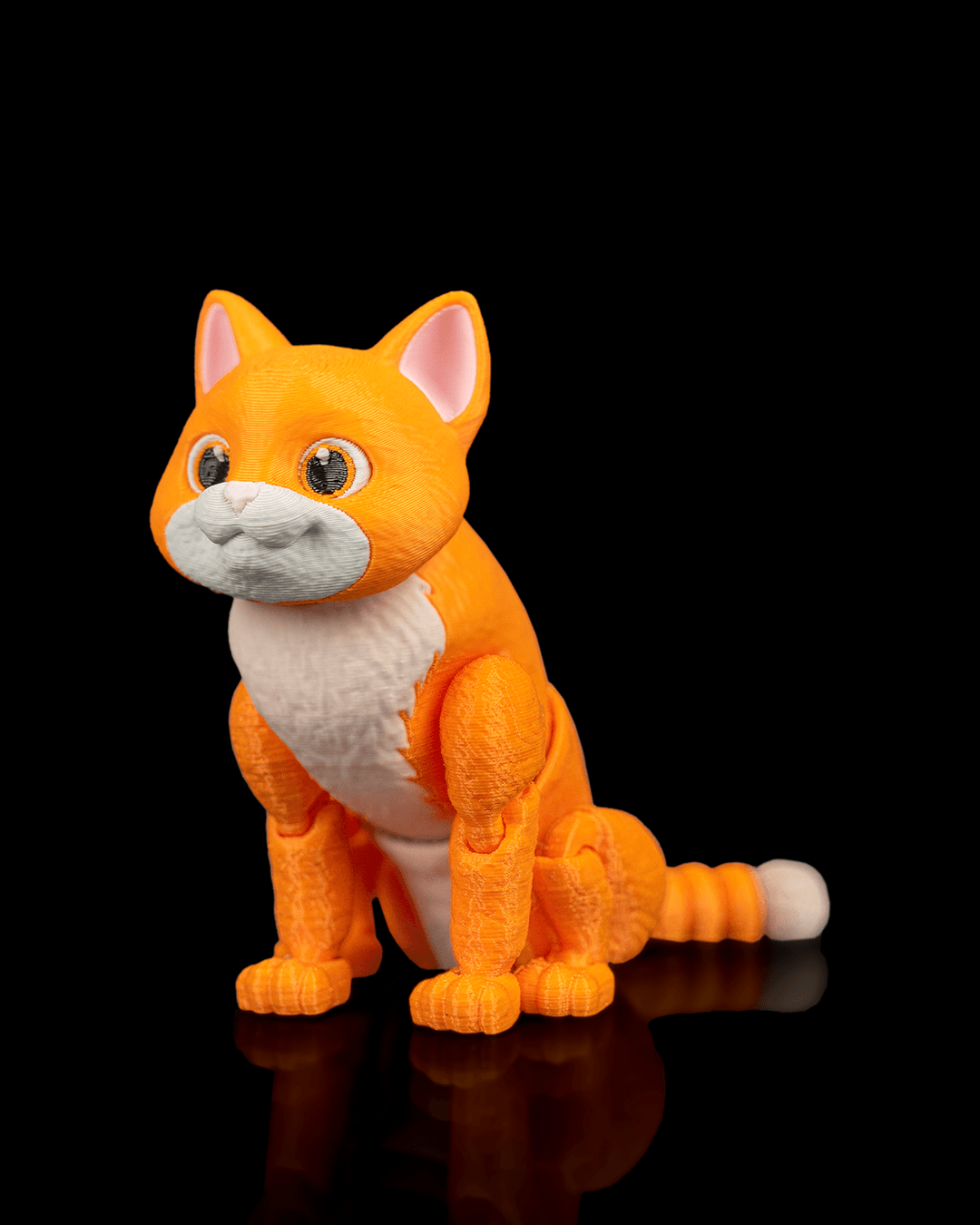 Articulated 3D-printed cat Romeo — poseable desk figurine (view 4)
