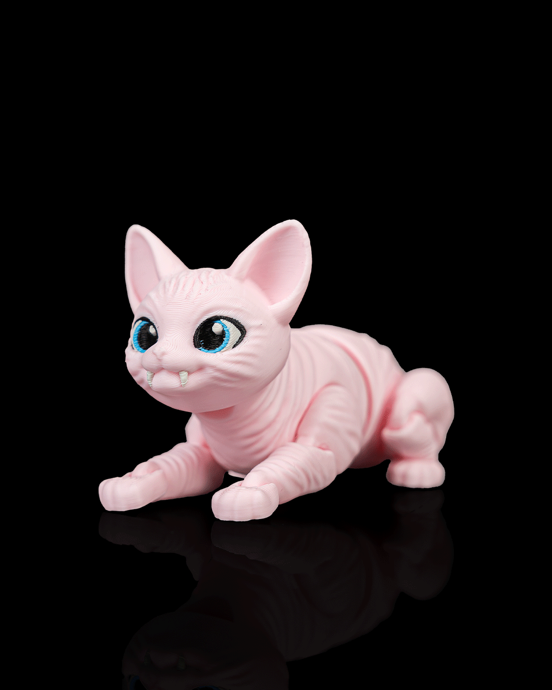 Articulated 3D-printed Sphynx cat Ruby — poseable desk figurine (view 6)