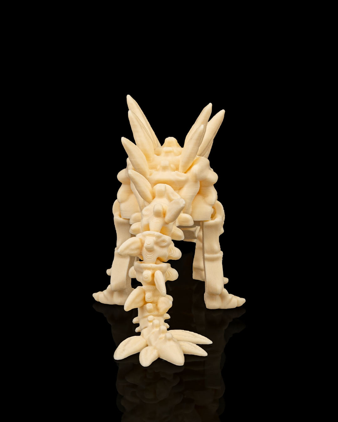 Articulated 3D-printed Stegosaurus dinosaur skeleton — poseable desk figurine (view 3)