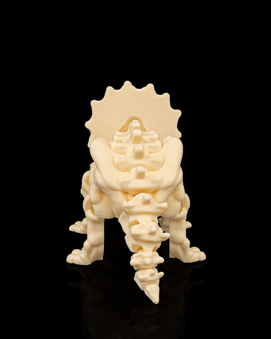 Articulated 3D-printed Triceratops dinosaur skeleton — poseable desk figurine (view 3)