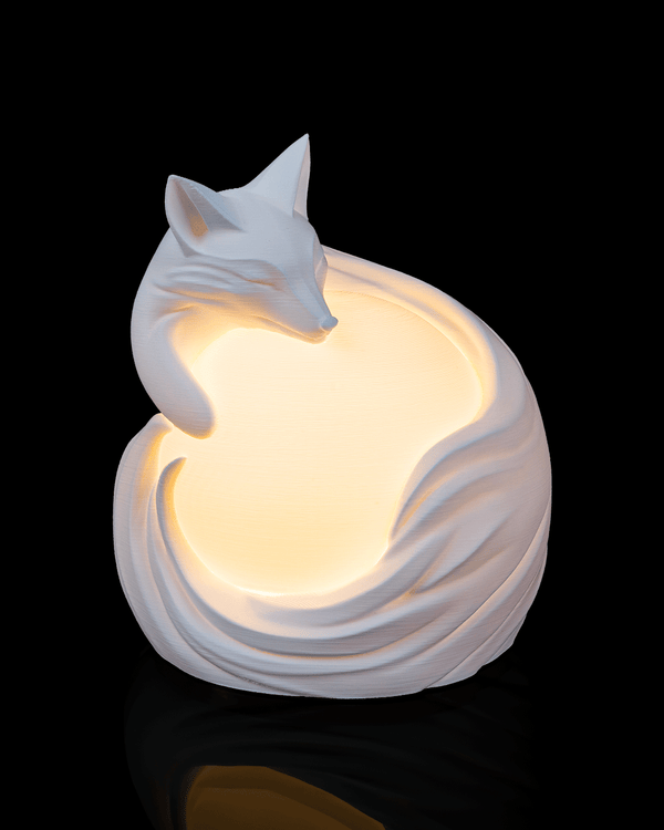 Vulpine Sphere Table Lamp โ 3D-printed fox sphere table lamp (view 1)