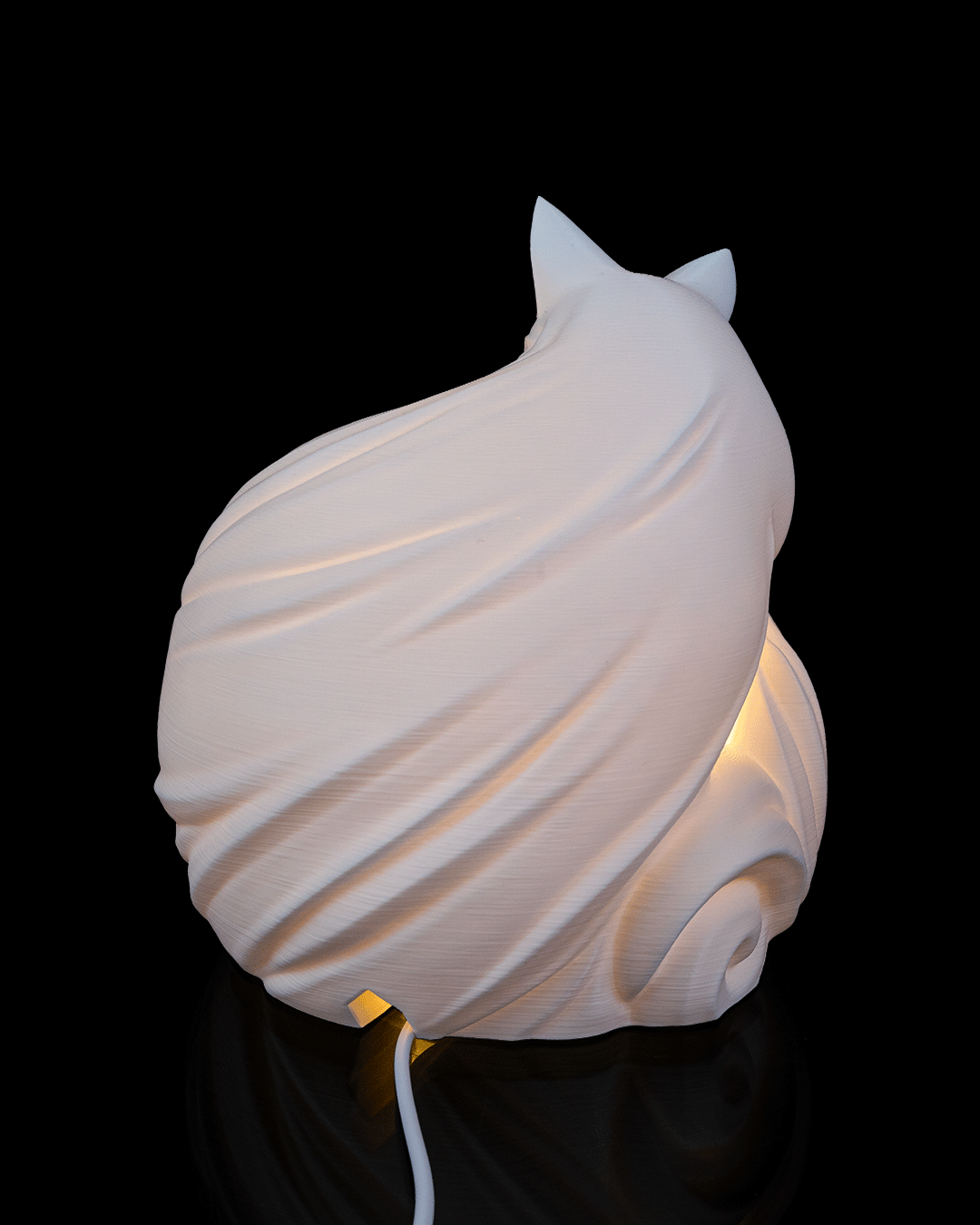 Vulpine Sphere Table Lamp — 3D-printed fox sphere table lamp (view 4)