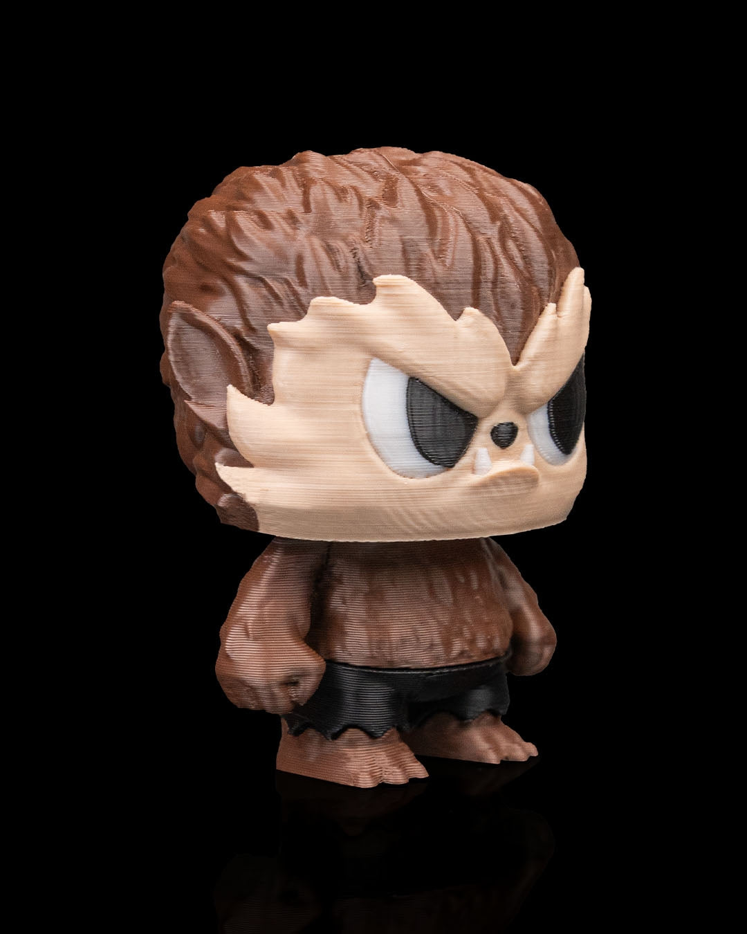 Wantywolf werewolf Anty articulated 3D-printed Halloween keyring — side profile