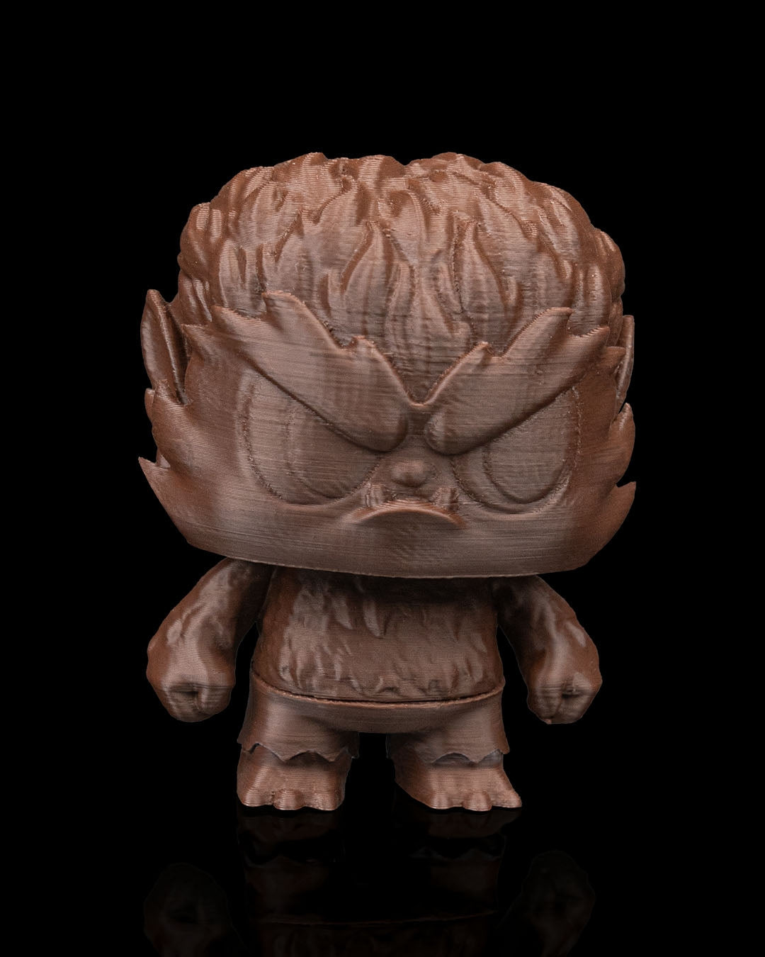 Wantywolf werewolf Anty articulated 3D-printed Halloween keyring — rear view