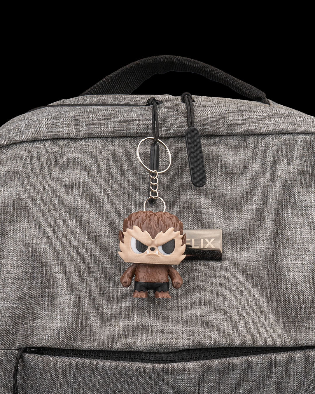 Wantywolf werewolf Anty articulated 3D-printed Halloween keyring — color and finish detail