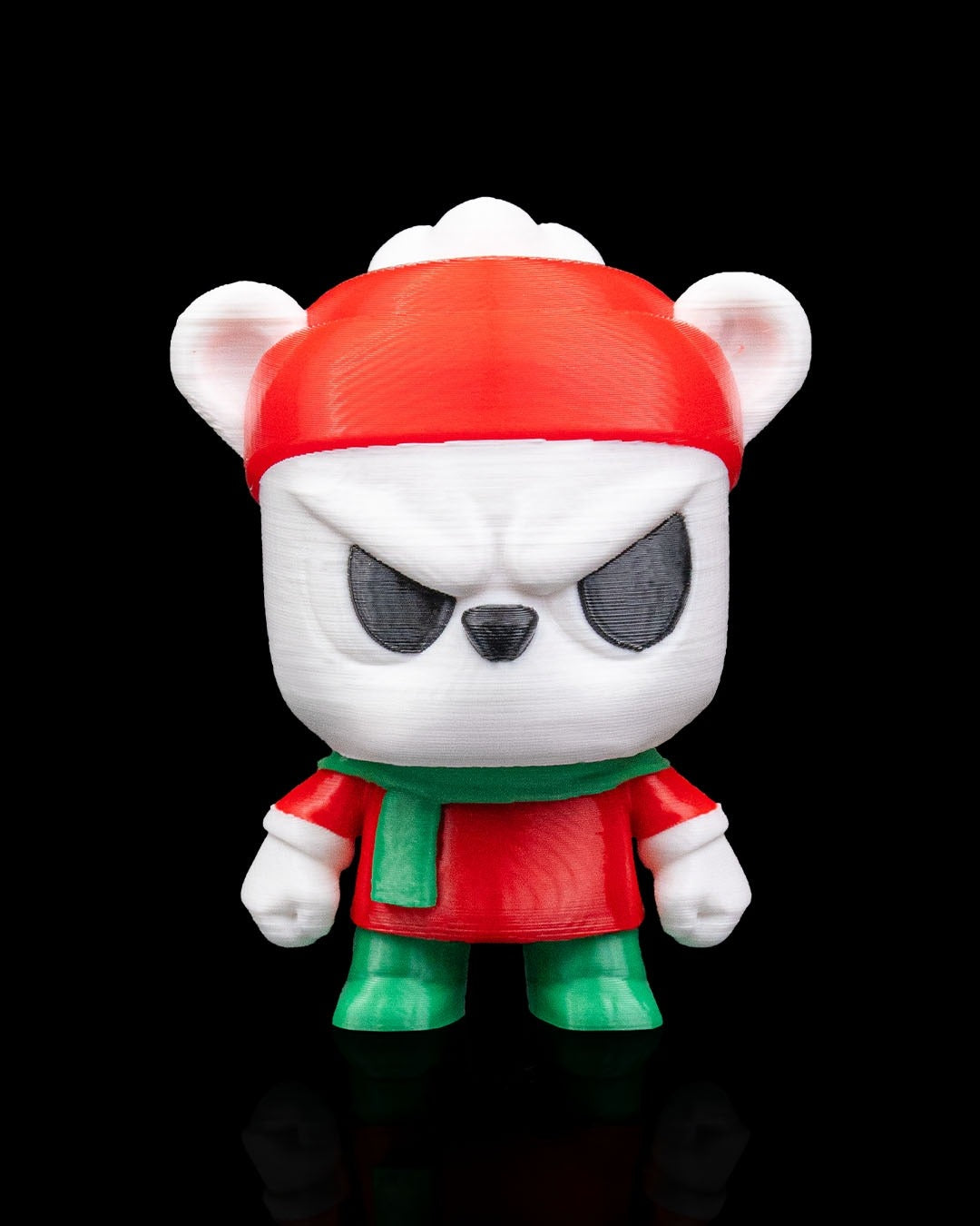 Anty Bear 3D-printed Christmas keyring — front view