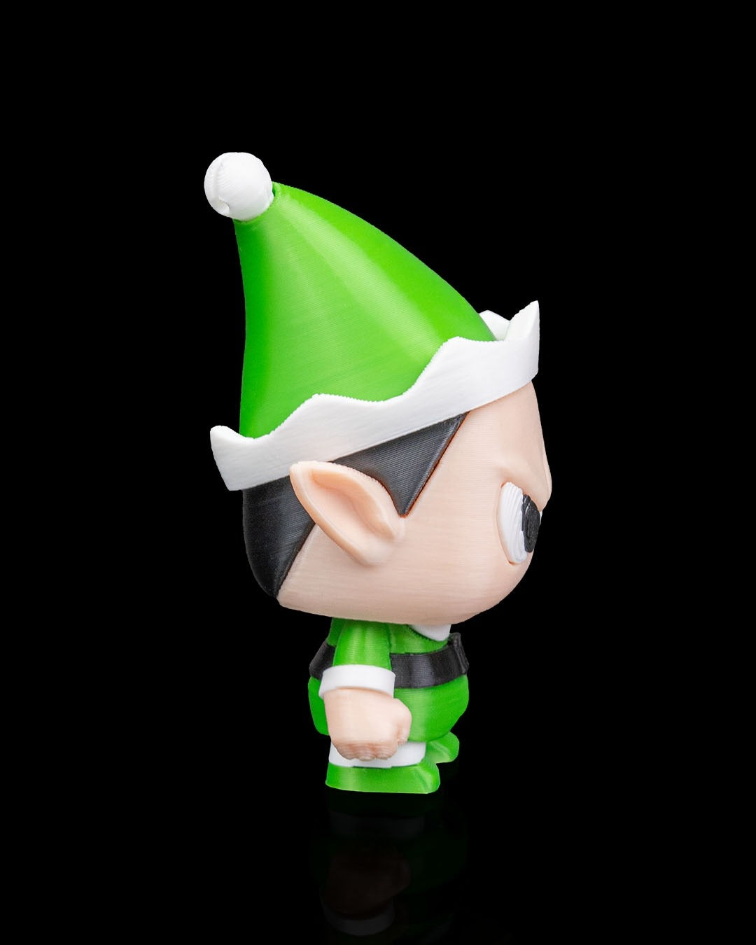 Anty Elf 3D-printed Christmas keyring — side profile