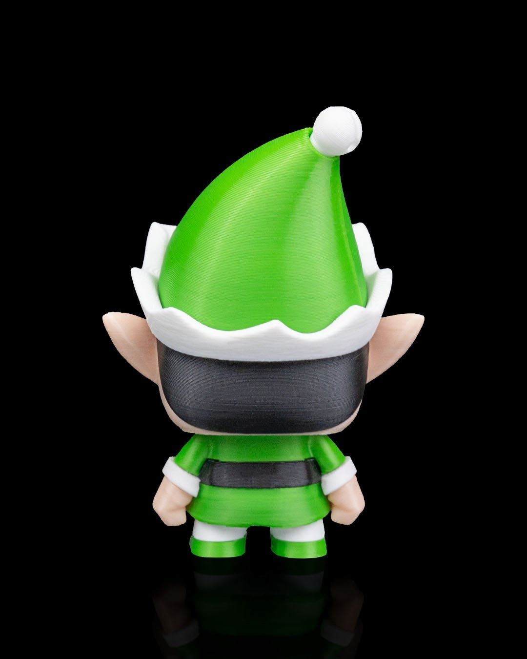 Anty Elf 3D-printed Christmas keyring — rear view
