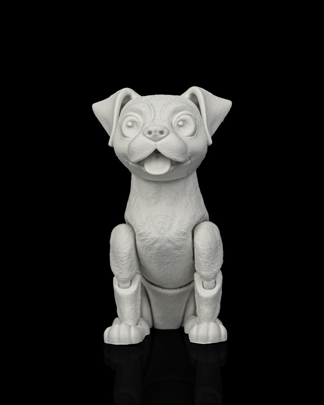 Articulated Boxer Dog Collectible: Apollo with Ball Desk Companion