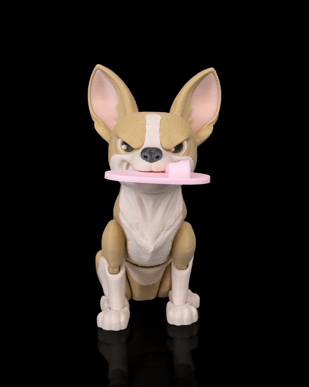 Articulated Chihuahua Dog Figurine: Desk Companion, Collectible Toy