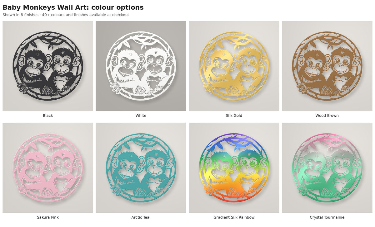 Baby Monkeys Wall Art — colour options