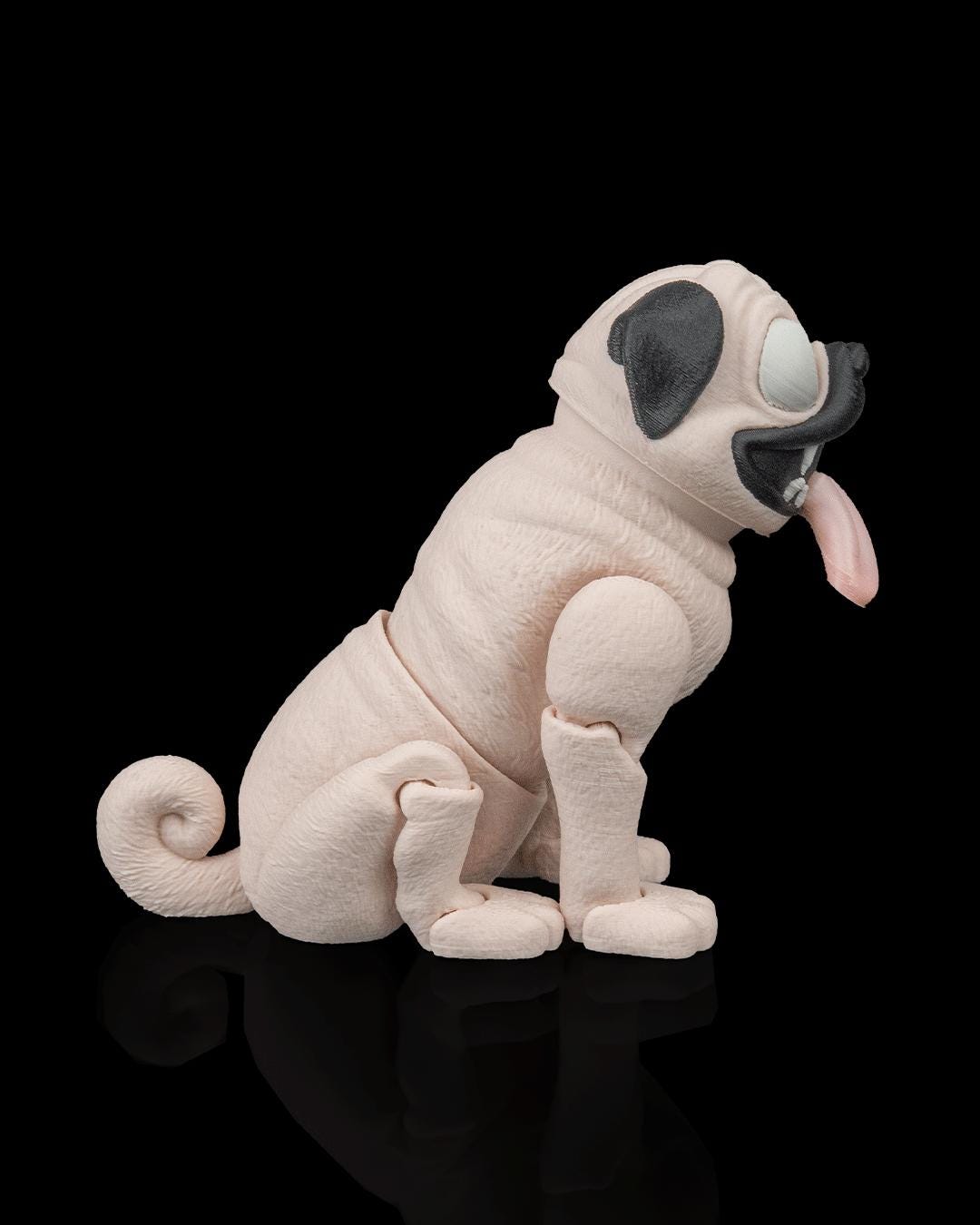 Articulated Pug Figurine: Peanut the Pug Desk Toy, Dog Lover Gift